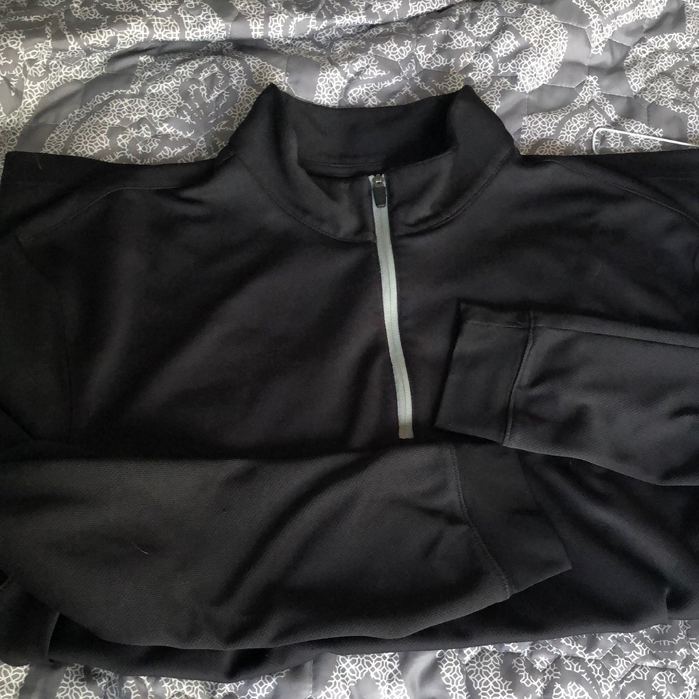 PGA Tour Black XL 3/4 Zip Long Sleeve Shirt